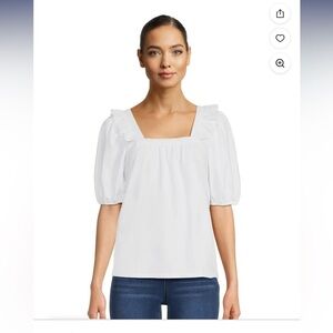The Pioneer Woman White Puff Sleeve Shirt